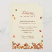 Herbstlaub Erntedank Abendessen Einladung (Vorne/Hinten)