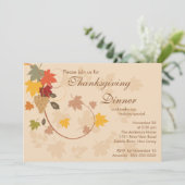 Herbstlaub-Erntedank-Abendessen-Party Einladung (Stehend Vorderseite)