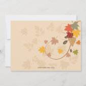 Herbstlaub-Erntedank-Abendessen-Party Einladung (Rückseite)