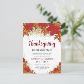 Herbstlaub | Erntedank Dinner Party Einladung (Stehend Vorderseite)