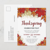 Herbstlaub | Erntedank Dinner Party Einladung (Vorne/Hinten)