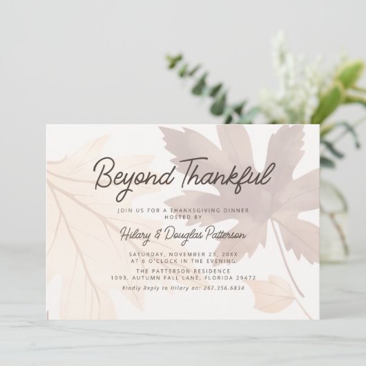 Herbstlaub Erntedank Einladung (Stehend Vorderseite)