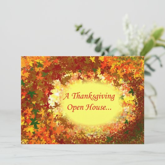 Herbstlaub Erntedank Einladung (Stehend Vorderseite)