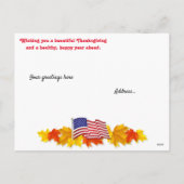 Herbstlaub & Erntedank Holiday Feiertagspostkarte (Rückseite)
