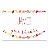 Herbstlaub Erntedank Platzkarten Tischnummer (Rückseite)