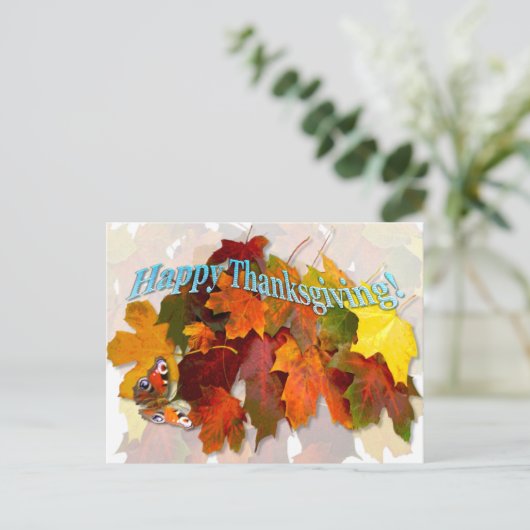 Herbstlaub ~ Erntedank Postkarte (Stehend Vorderseite)