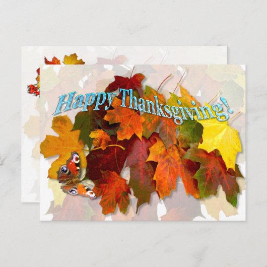 Herbstlaub ~ Erntedank Postkarte (Vorne/Hinten)