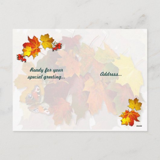 Herbstlaub ~ Erntedank Postkarte (Rückseite)