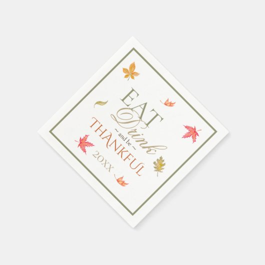 Herbstlaub Erntedank Serviette (Ecke)