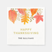 Herbstlaub Erntedank Serviette (Vorderseite)