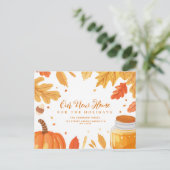 Herbstlaub Erntedank-Umschalten Ankündigung Postkarte (Stehend Vorderseite)