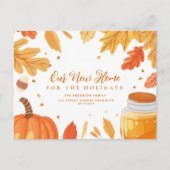 Herbstlaub Erntedank-Umschalten Ankündigung Postkarte (Vorderseite)