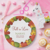 Herbstlaub fallen im Brautparty der Liebe Pappteller (Party)