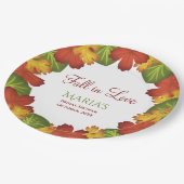 Herbstlaub fallen im Brautparty der Liebe Pappteller (Schrägansicht)