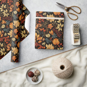 Herbstlaub fällt geschenkpapier