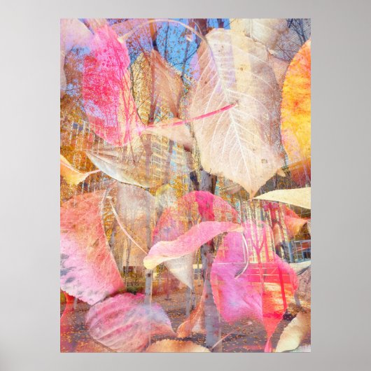 Herbstlaub Farben Abstrakt Poster (Vorne)