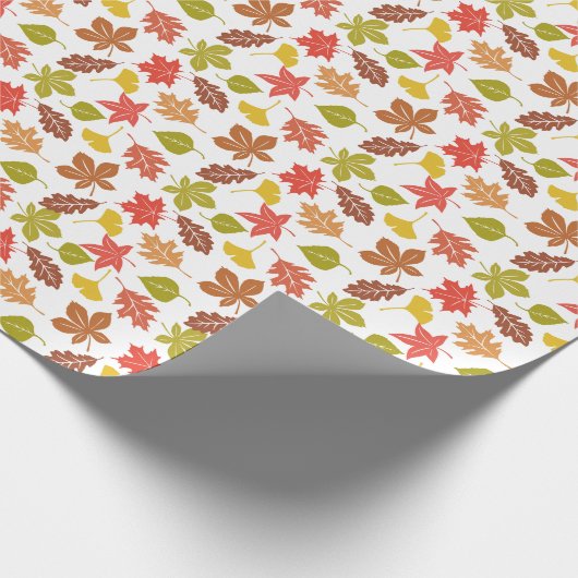 Herbstlaub Farbige Muster Geschenkpapier (Ecke)