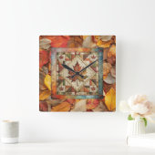 Herbstlaub farbige Uhr der Herbstmauer (Zuhause)