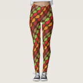Herbstlaub Farbmuster Leggings (Vorderseite)