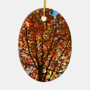 Herbstlaub-Feuerwerk Keramik Ornament
