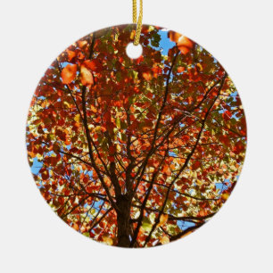 Herbstlaub-Feuerwerk Keramikornament