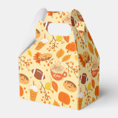 Herbstlaub Football und Pumpkin Gewürzmuster Geschenkschachtel (Rückseite)