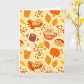 Herbstlaub Football und Pumpkin Gewürzmuster Karte (Gelbe Blume)
