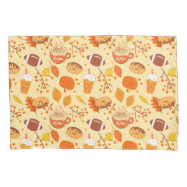 Herbstlaub Football und Pumpkin Gewürzmuster Kissenbezug