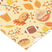 Herbstlaub Football und Pumpkin Gewürzmuster Kurzer Tischläufer (Ecke)