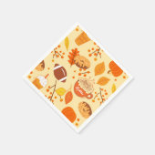 Herbstlaub Football und Pumpkin Gewürzmuster Serviette (Ecke)
