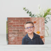 Herbstlaub-Foto-Einladung Einladung (Stehend Vorderseite)