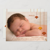 Herbstlaub Foto Geburtserklärung Ankündigung (Vorne/Hinten)