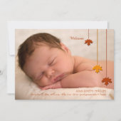Herbstlaub Foto Geburtserklärung Ankündigung (Vorderseite)