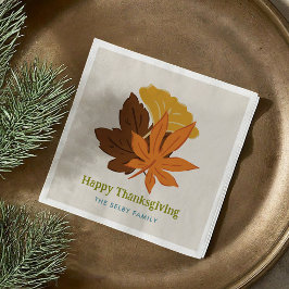 Herbstlaub, frohes Erntedankfest Serviette