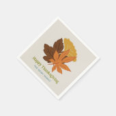 Herbstlaub, frohes Erntedankfest Serviette (Ecke)