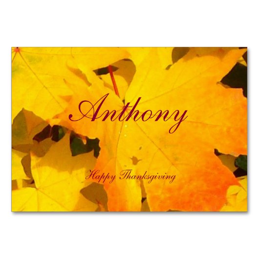 Herbstlaub für benutzerdefinierte Erntedank-Platzk Tischnummer (Vorderseite)