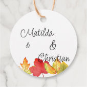 Herbstlaub Gastgeschenk Hochzeit Tags Geschenkanhänger (Rückseite)
