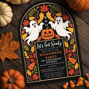 Herbstlaub-Geister-Halloween-Party-Torbogen Einladung