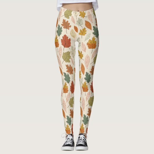 Herbstlaub - Gemütliches Herbstmuster Leggings (Vorderseite)