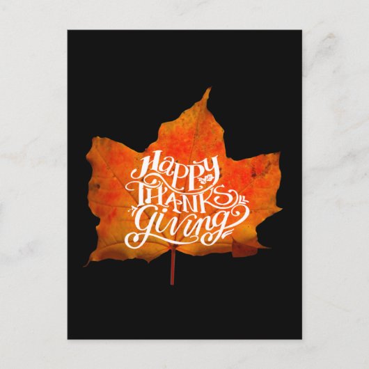 HERBSTLAUB GLÜCKLICH DANKSGIVING TAG POSTKARTE (Vorderseite)