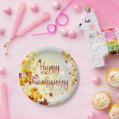 Herbstlaub glücklich Thanksgiving Paper Teller (Party)