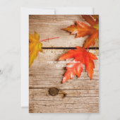 Herbstlaub & glühende Mason Jars Rustikale Hochzei Einladung (Rückseite)