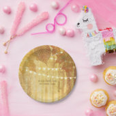 Herbstlaub Goldener Herbst Rustikale Hochzeit Pappteller (Party)