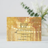 Herbstlaub Goldener Herbst Rustikales Holz UAWG RSVP Karte (Stehend Vorderseite)