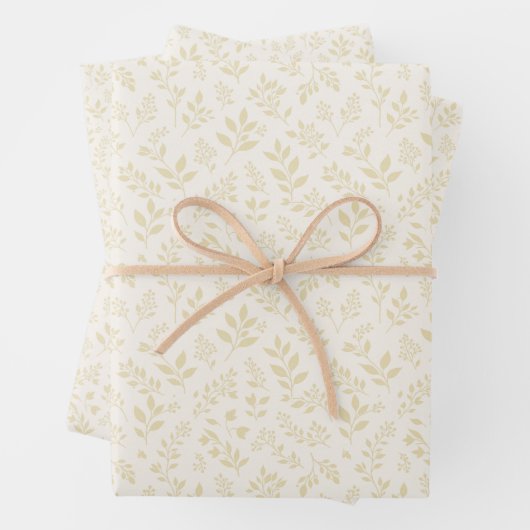 Herbstlaub Goldenes Weizen - Neutral Geschenkpapier Set (Beispiel)