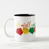 Herbstlaub Grafik: T - Shirt im Herbst Zweifarbige Tasse (Links)