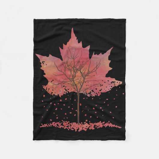 Herbstlaub Grafisches T-Shirt - Beliebter Fall Fleecedecke (Vorderseite)