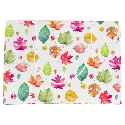 Herbstlaub Große Geschenktüte (Vorderseite)