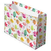 Herbstlaub Große Geschenktüte (Vorderseite Schrägansicht)