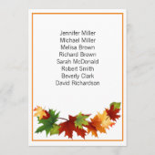 Herbstlaub Große Tischnummer Sitzplätze (Rückseite)